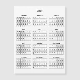 Eenvoudige maar elegante 2025 kalender   Magnetisc