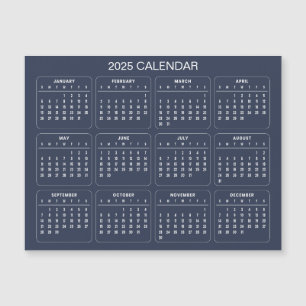 Eenvoudige maar elegante 2025 kalender   Magnetisc