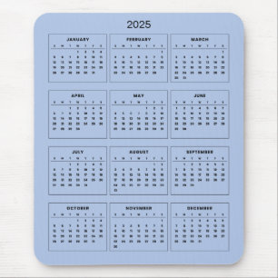 Eenvoudige maar elegante 2025 kalender   Muismat