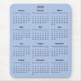 Eenvoudige maar elegante 2025 kalender | Muismat