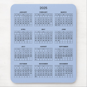 Eenvoudige maar elegante 2025 kalender   Muismat
