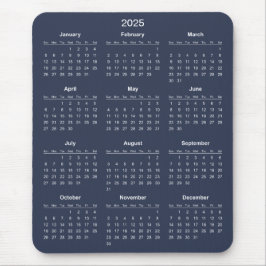 Eenvoudige maar elegante 2025 kalender | Muismat
