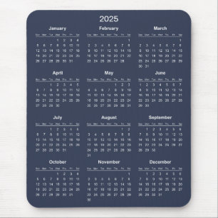 Eenvoudige maar elegante 2025 kalender   Muismat