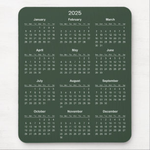 Eenvoudige maar elegante 2025 kalender Muismat