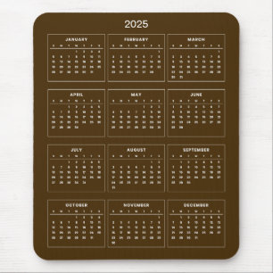 Eenvoudige maar elegante 2025 kalender Muismat