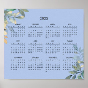 Eenvoudige maar elegante 2025 kalender   Poster