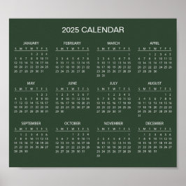 Eenvoudige maar elegante 2025 kalender | Poster