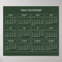 Eenvoudige maar elegante 2025 kalender | Poster