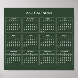 Eenvoudige maar elegante 2025 kalender | Poster