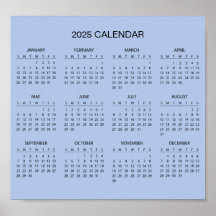 Eenvoudige maar elegante 2025 kalender | Poster