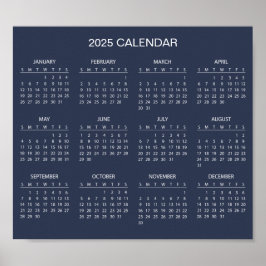 Eenvoudige maar elegante 2025 kalender | Poster