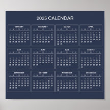 Eenvoudige maar elegante 2025 kalender | Poster