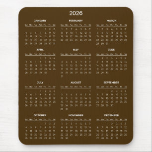 Eenvoudige maar Elegante 2026 Agenda Muismat
