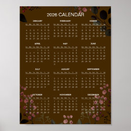 Eenvoudige maar Elegante Bloemencalender 2026 | Poster