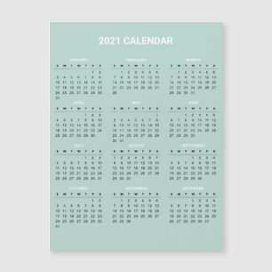 Eenvoudige maar elegante kalender voor 2020 Magn