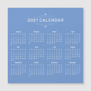 Eenvoudige maar elegante kalender voor 2021 Magn