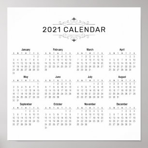 Eenvoudige maar elegante kalender voor 2021   POST Poster