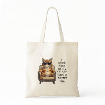 Eenvoudige maar Schattige Cat Boss Canvas tas