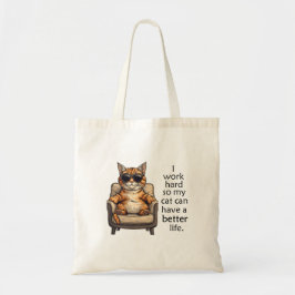 Eenvoudige maar Schattige Cat Boss Canvas tas