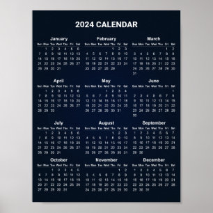 Eenvoudige maar toch elegante kalender 2024   POST Poster