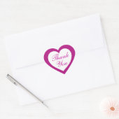Eenvoudige magenta wit dank u hart stickers (Envelop)