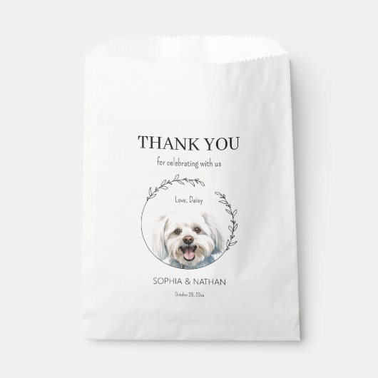 Eenvoudige Maltese hond bruiloft dank u Bedankzakje (Voorkant)