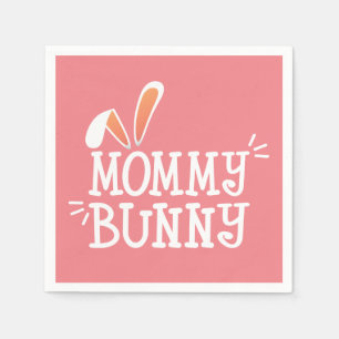 Eenvoudige mammie Bunny Easter Typograaf   Papier  Servet