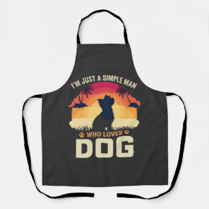 Eenvoudige Man Die Hond Silhouet Zonsondergang Pal Schort