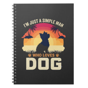 Eenvoudige man die honden silhouet zonsondergang p notitieboek
