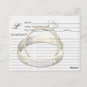 Eenvoudige Man Vrouw Trouwringen Recept Kaarten (Achterkant)