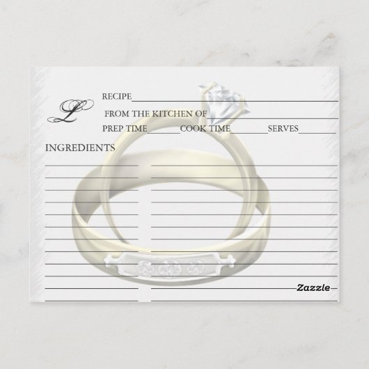 Eenvoudige Man Vrouw Trouwringen Recept Kaarten (Achterkant)