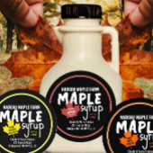 Eenvoudige Maple Syrup Jar of Jug Label met Rood B