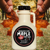 Eenvoudige Maple Syrup Jar of Jug Label met Rood B