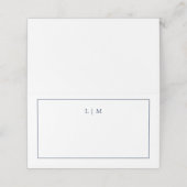 Eenvoudige Marine Blauw Monogram Elegante Huwelijk (Buitenkant ongevouwen)