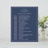 Eenvoudige Marine Blauw Monogram Elegante Trouwtij (Staand voorkant)