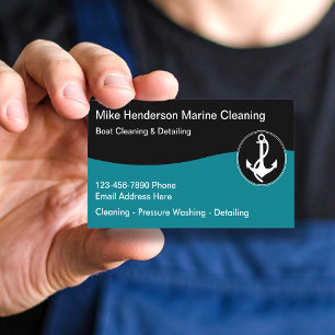 Eenvoudige Marine Boat Cleaning Visitekaartjes