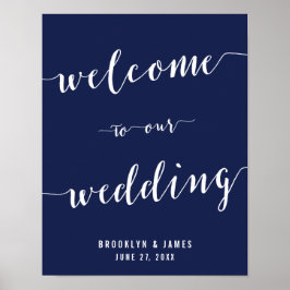 Eenvoudige marineblauwbruiloft — Afdruk Poster