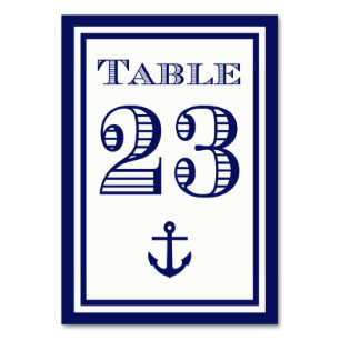 Eenvoudige marineblauwe lijst anker tafelkaart #23 kaart
