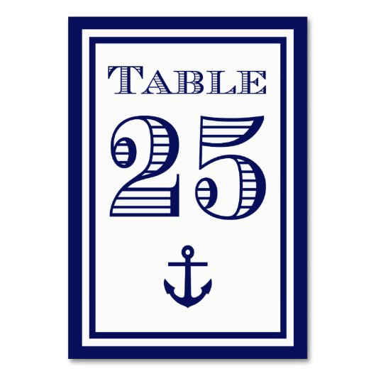 Eenvoudige marinesblauwe omhulde ankertabel Kaart (Voorkant)