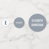 Eenvoudige marineslag en mosterd Blue Typography W Confetti (Achterkanten)