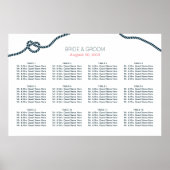 Eenvoudige marinesurft Blue Knot Wedding Seating C Poster (Voorkant)