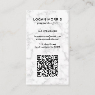 Eenvoudige Marmeren QR Code Modern Visitekaartje