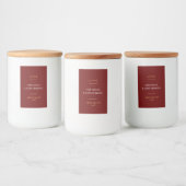 EENVOUDIGE MAROON MINIMALISTISCHE MODERNE KAARS VOEDSELCONTAINER ETIKET (Flessen)