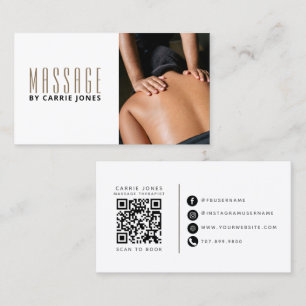 Eenvoudige Massagetherapeut Foto Visitekaartje