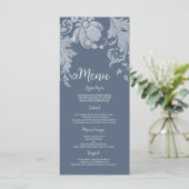 Eenvoudige mauve blauw wit bloemenkant Bruiloft Me Programma (Staand voorkant)