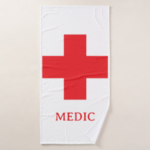 Eenvoudige MEDIC & EHBO, Kruis, Ambulance, Dokter Badhanddoek