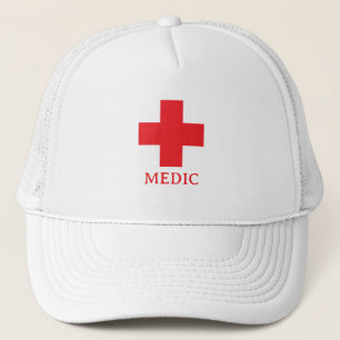 Eenvoudige MEDIC & EHBO, Kruis, Ambulance, Dokter Trucker Pet