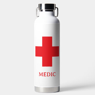 Eenvoudige MEDIC & EHBO, Kruis, Ambulance, Dokter Waterfles