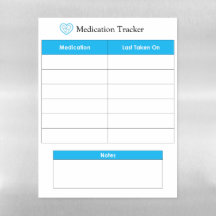 Eenvoudige medicatietracker (6 rijen)