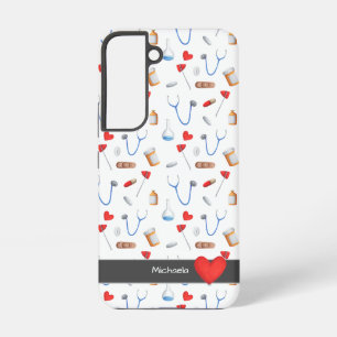 Eenvoudige Medische Patroon Nurse Samsung Galaxy Hoesje